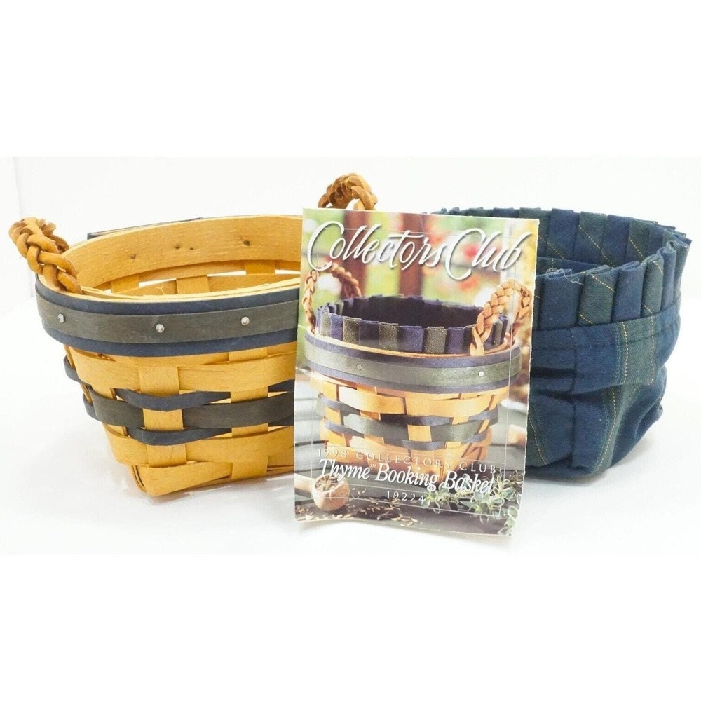 Longaberger 1998 Collectors Club Thyme‎ Booking Basket 19224 Fabric Liner Flyer